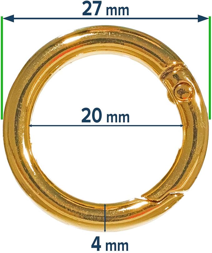 Paracord Planet Spring Gate O Rings – Available in 3/4 Inch and 1 Inch Sizes – Silver, Bronze, and Gold Color Options (25 Pack, 3/4 Inch, Gold)