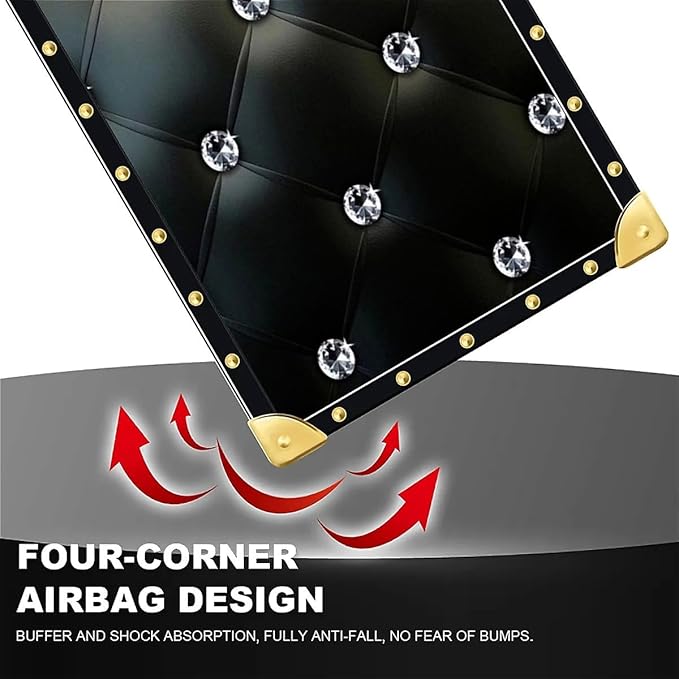 for iPhone 17 Case Luxury Golden Decoration for Girl Women Soft TPU Shockproof Protective Hard PC Back for iPhone 17 Crazy Pattern Shiny Black Sofa Crystal