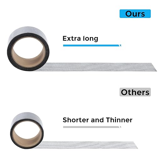 Secopad Grey Window Screen Repair Tape, 2IN X 15FT (180IN) Screen Repair Kit for Windows or Doors, Strong Adhesive Patch Kit Fiberglass Mesh Tape
