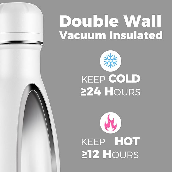Volhoply 17oz Insulated Water Bottles MultiPack, BPA Free Water Bottle for Kids, Gym, Travel, Sports, Available in Packs of 1, 4, or 8（Assorted,4 Pack）