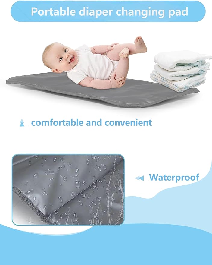 Awanhe Diaper Bag Backpack, Baby Bag with Changing Pad, Travel Waterproof Diaper Bag Tote, Newborn Essentials Must Haves, Luxury baby shower gifts for boys & Girls, Grey