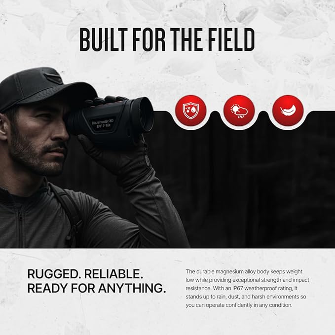 ATN BlazeHunter XD 1280x1024 Thermal Monocular w/SharpIR AI, 1000m Laser Rangefinder, 1920x1080 OLED, Wi-Fi, 32GB, IP67