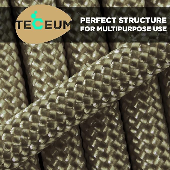TECEUM Reflective Paracord Rope 1000 – 1000ft/200ft/100ft/50ft – 40+ Colors – Glow in The Dark – para Cord – Utility Rope for Survival, Hunting & Camping Gear – Nylon String, Camping Rope, Tent Cord