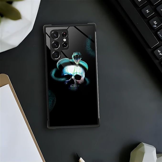 for Samsung Galaxy S23 Ultra Case, Skeleton Winding Snake Pattern Graphic Design Girl Boy Soft Silicone Hard Acrylic Shock Protection for Samsung Galaxy S23 Ultra