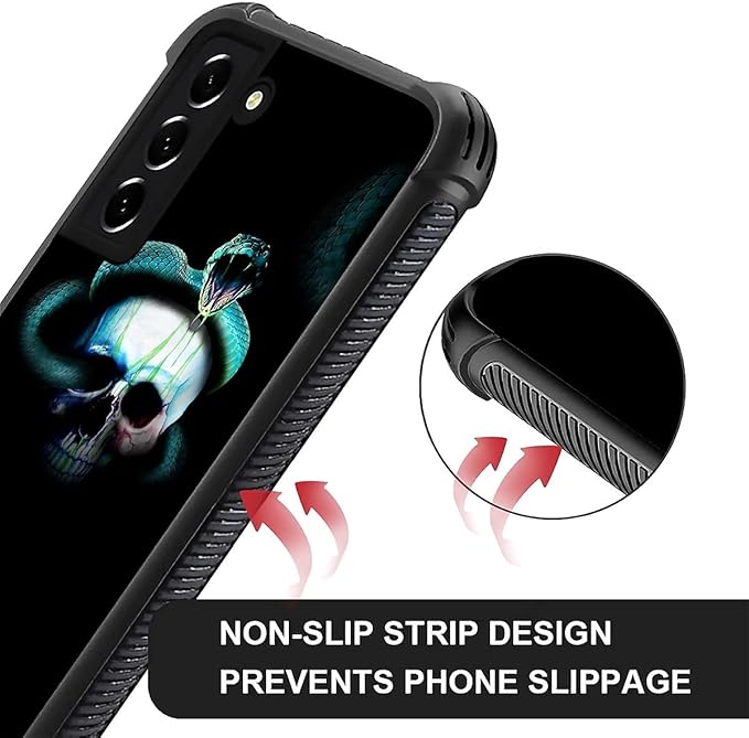 for Samsung Galaxy S21 Plus Case, Skeleton Winding Snake Pattern Graphic Design Girl Boy Soft Silicone Hard Acrylic Shock Protection for Samsung Galaxy S21 Plus