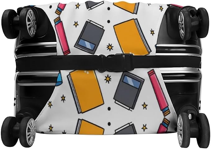 Airplane Travel Essentials Stretch Luggage Cover, Washable Suitcase Protector Fits 26-28in Cases, Secure Fit for Carry On Checked Bags, Travel Essentials