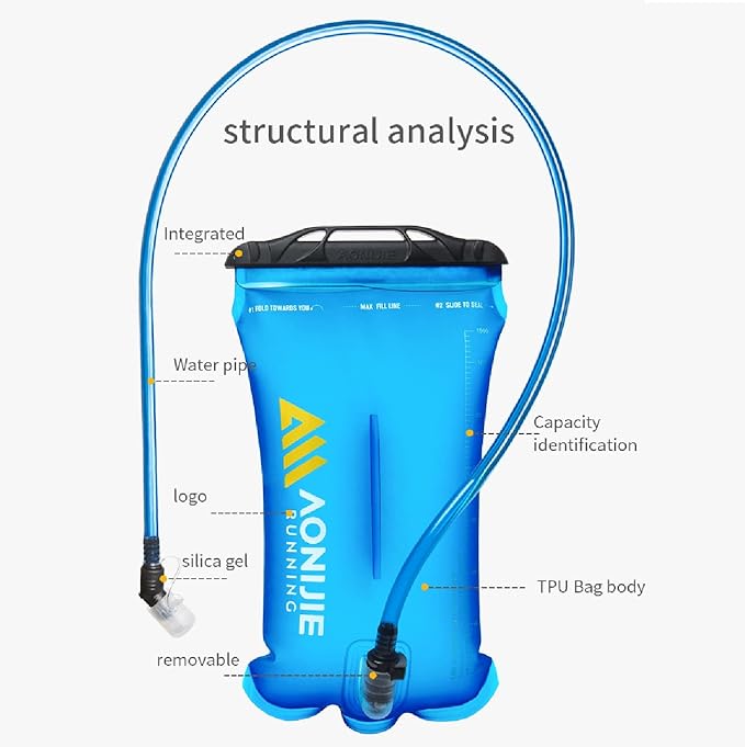 AONIJIE Hydration Bladder 3L Water Reservoir, Leakproof Water Storage Bladder Bag, BPA Free, Large Opening, for Hiking Camping Running