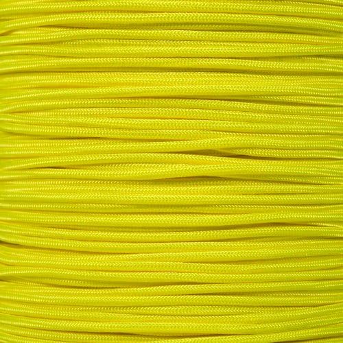 Paracord Planet 275lb Paracord – 3/32 Inch (2.38 mm) Nylon Crafting Cord with 5 Strand Inner Core – Neon Yellow (50 ft)