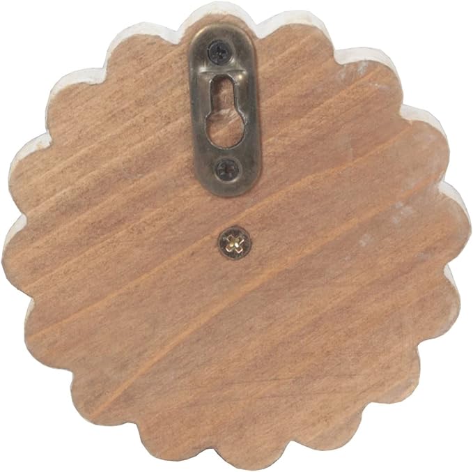dwellington Distress Wood Flower Coat Hooks for Wall Hanging, Single Small Vintage Decorative Hanger for Keys, Bags, Towels (Robe Hanger)