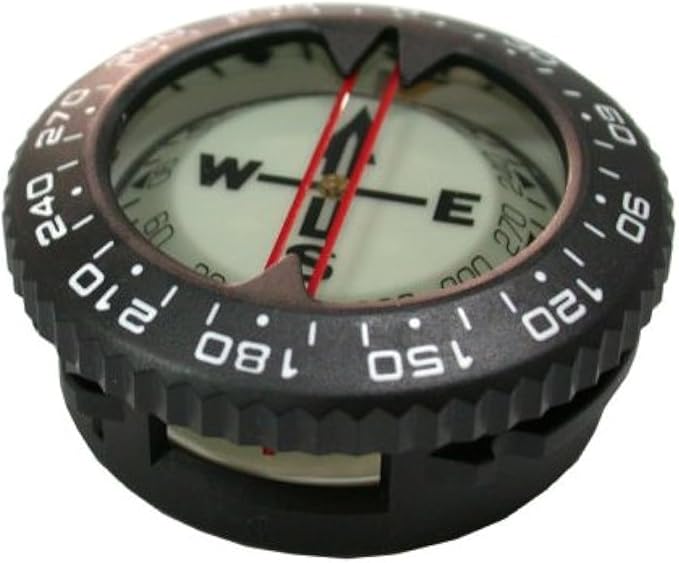 Scuba Choice Diving Compass Module - Glow in the Dark, Aluminum, 80M Max Depth, Portable, 25° Tilt, Compact & Durable - Reliable Underwater Navigation, Gear Divers, Marine Navigation Tool