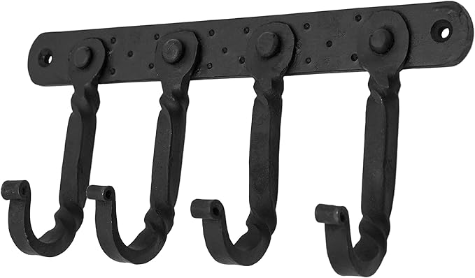 Mystic Colonial Cast Iron Wall Mounted Coat Rack – 4 Hooks