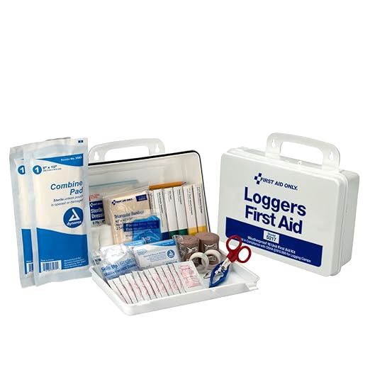 First Aid Only 5217 25-Person Weatherproof Plastic Forestry Loggers First Aid Kit, 66 Pieces