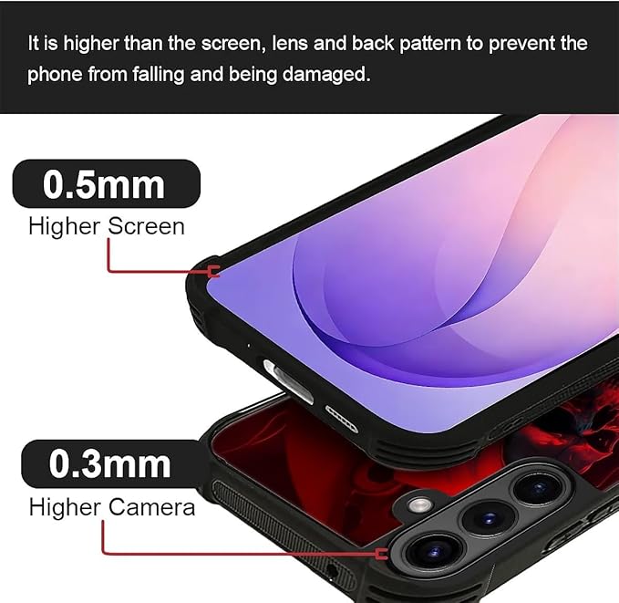 for Samsung Galaxy S26 Plus Case,Graphic Design for Girl Boy Soft Silicone Hard Acrylic Shock Protection Designed for Samsung Galaxy S26 Plus Gestures Funny Skull Pattern