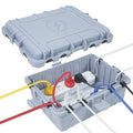 Large Outdoor Electrical Box Waterproof, IP54 Extension Cord Cover Weatherproof Outdoor Outlet Covers, Protect Power Strip, Timer Outlet, Plug, Socket, Holiday Light, Grey (12 x 9X 5 inch)
