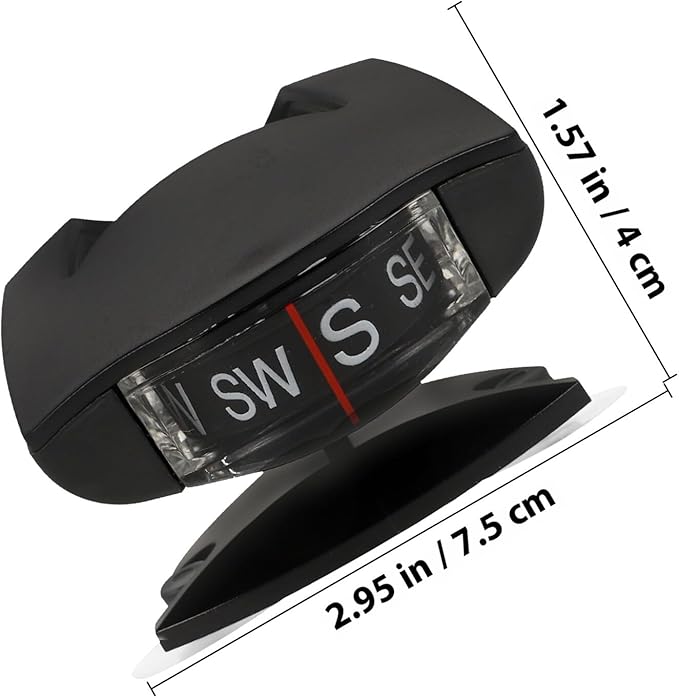 Auto Compass for Car Dashboard with Adjustable Inclinometer and Suction Mount, Car Navigation Compass Ball Suitable for Vehicle and Outdoor Use