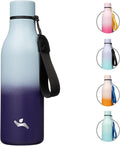 Konokyo Insulated Water Bottle with Strap,18 oz Double Wall Stainless Steel Vacuum Bottles Metal Water Flask,Ocean Dream