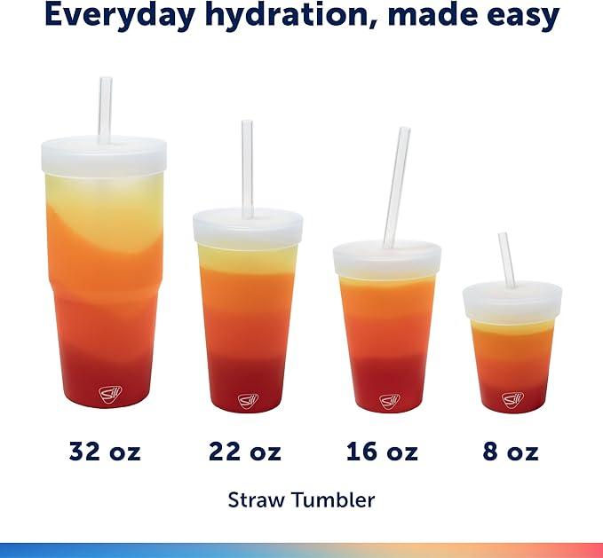 Silipint: 32oz Silicone Straw Tumbler, Unbreakable, Non-Toxic, Dishwasher Safe - Marigold Pack of 1
