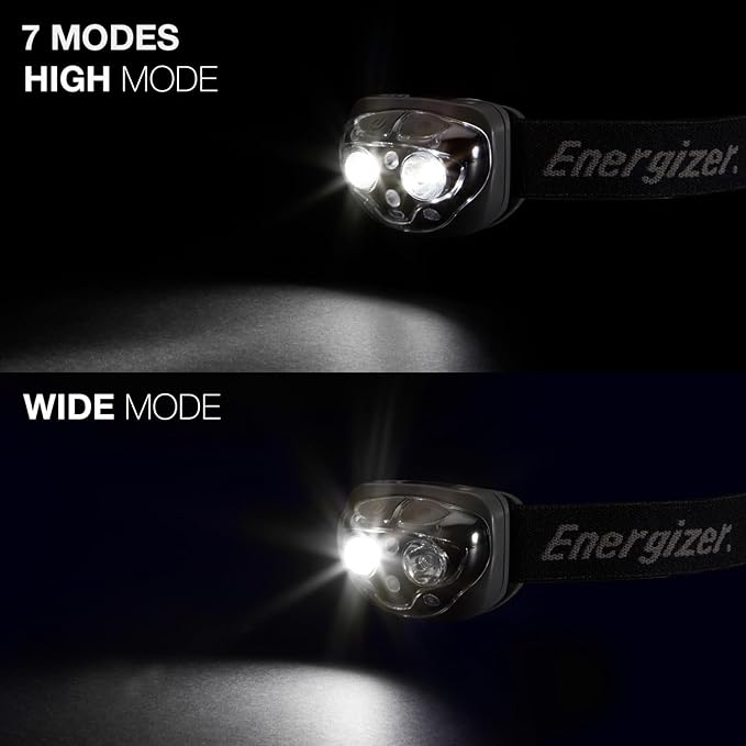 Energizer PRO-360 LED Headlamp, IPX4 Water Resistant Headlamps, High-Performance Head Light for Outdoors, Camping, Running, Storm, Survival LED Light for Emergencies (Batteries Included) (Pack of 2)