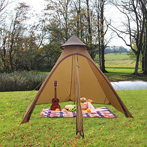 PlayDo Waterproof 380CM/12.5ft Camping Teepee Tent Yurt Tent with Screen for Outdoor Camping Hiking Hunting 4 Persons - Image 5