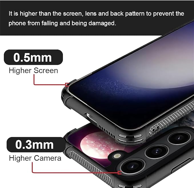 for Samsung Galaxy S23 Case, Star Two Wolfs Howling Pattern Graphic Design Girl Boy Soft Silicone Hard Acrylic Shock Protection for Samsung Galaxy S23