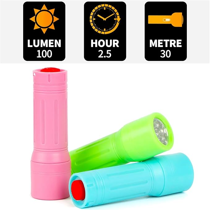 50 Pack 9-LED Mini Flashlight Bulk, Small Multicolor Flashlights with Lanyard, Batteries Included, for Hurricane Supplies, Christmas Gifts Stocking Stuffer