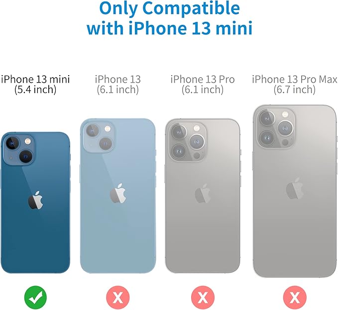 SPORTLINK Compatible with iPhone 13 Mini Waterproof Case - Full Body Shockproof Dustproof Phone Screen Protector Rugged Waterproof Case for iPhone 13 Mini 5.4 Inches Blue