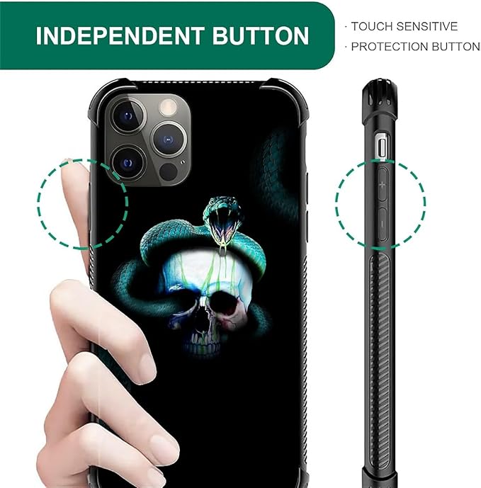 for iPhone 11 Pro Case, Skeleton Winding Snake Pattern Graphic Design Girl Boy Soft Silicone Hard Acrylic Shock Protection for iPhone 11 Pro