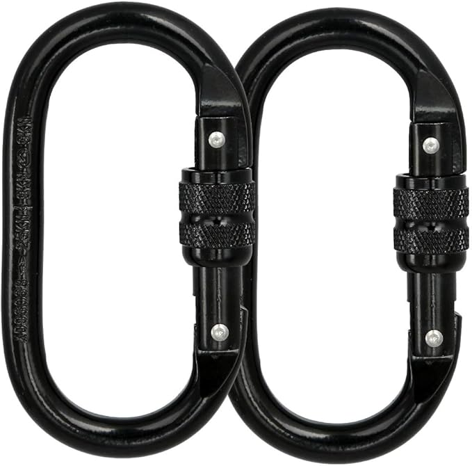 Heavy Duty Locking Climbing Carabiner Clip CE Rated 25 kN 5600 LB Rugged Terrain Approved Industrial Strength Twist Lock Carabiners Clips for Rigging, Ropes, Hammocks, Camping