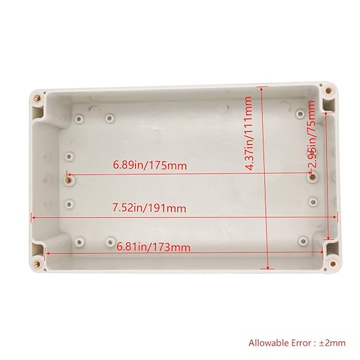 Project Box IP65 Waterproof Junction Box ABS Plastic Electrical Boxes DIY Electronic Project Case Power Enclosure White 7.87x4.72x4.45 inch (200 x 120 x113 mm)