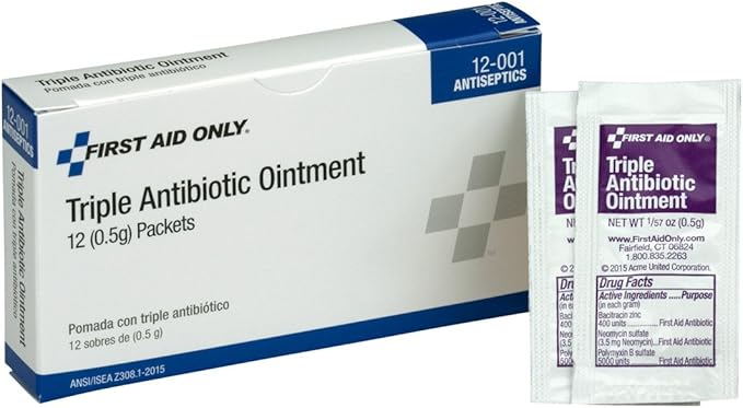 First Aid Only 12-001 Triple Antibiotic Ointment Packet (Box of 12)