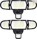 Olafus 100W LED Security Light Motion Sensor Outdoor Light, 2 Pack Motion Flood Light Dusk to Dawn, 9000LM Super Bright 6500K Exterior Motion Detector Floodlight for Garage Yard Porch Eave IP65, Black
