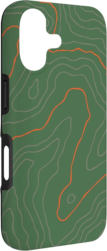 Backcountry Topo Guide Orange Lines Topographical Map Case for iPhone 17