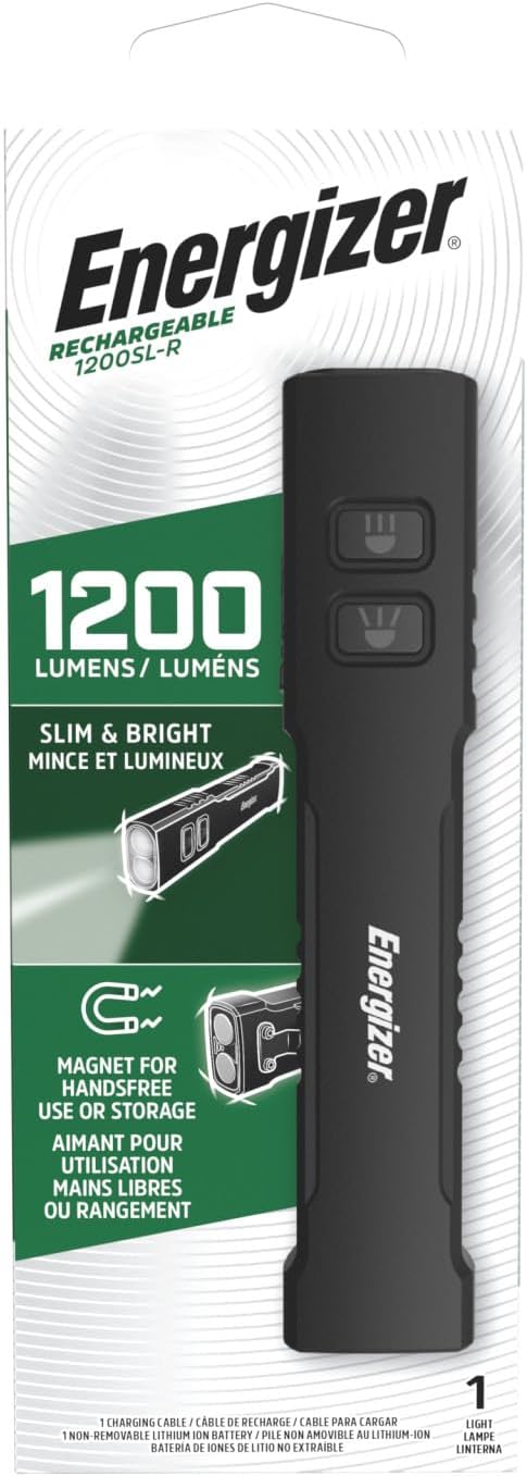 Energizer 1200SL-R Flashlight Rechargeable for EDC, Tactical Flashlight Ultra Bright, IPX4 Water-Resistant, USB-C Cable Included