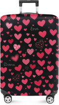 ANNA QUEEN Heart Pattern Luggage Cover, Love Theme Suitcase Protector, Stretchable Washable Travel Cover for 32-34 Inch Luggage