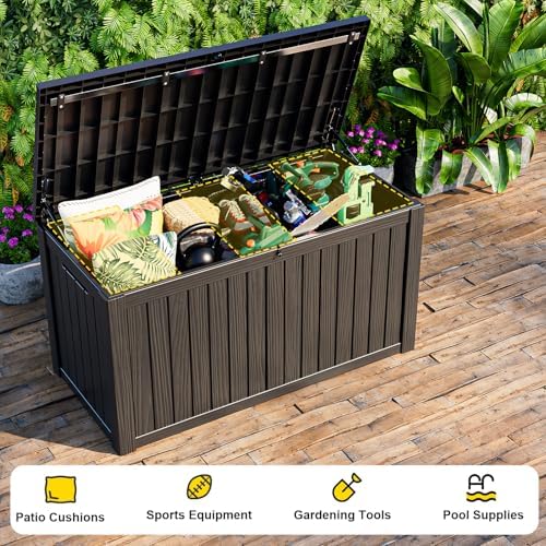 EasyUp 180 Gal Waterproof Outdoor Storage Box UV Resistant Deck Box - Image 5