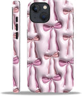 for iPhone 13/14 Case,HL2 Abstract Ribbons Bows Hybrid 2 Layer Hard Shell Silicone Protective Pattern Design Case