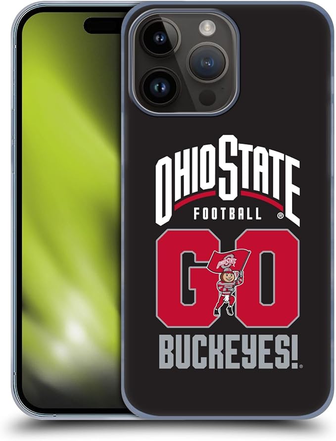 Head Case Designs Officially Licensed Ohio State University Go Buckeyes Football Graphics Hard Back Case Compatible with Apple iPhone 15 Pro Max