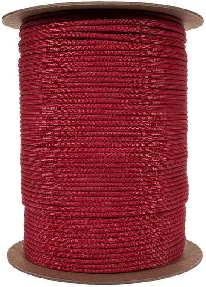 Paracord Planet Solid Color 550lb Paracord – 7 Strand Type III Nylon Cord for Indoor and Outdoor Tasks – Fuchsia (1,000 ft)