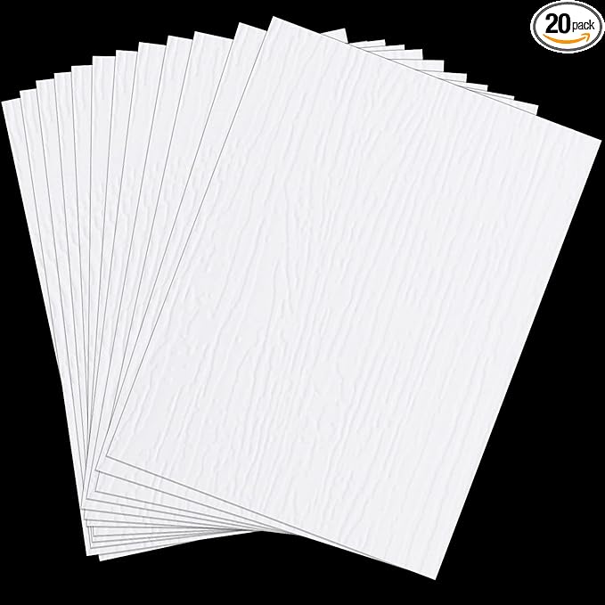 Mudder Vinyl Siding Repair Kit 6 x 8 Inch Vinyl Siding Patch Self Adhesive PVC Tape Hole Covering for Mobile Home Skirting Fence Parts Wall (White B)