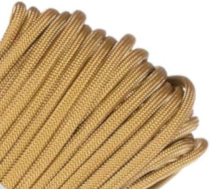 Paracord Planet Solid Color 550lb Paracord – 7 Strand Type III Nylon Cord for Indoor and Outdoor Tasks – Gold (1,000 ft)