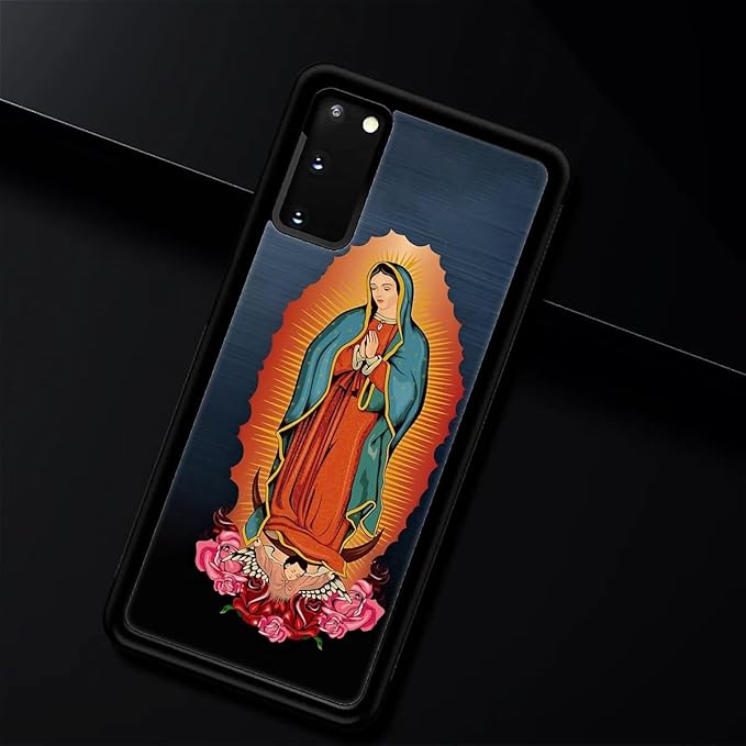 for Samsung Galaxy S20 Case, Red Virgen Guadalupe Pattern Graphic Design Girl Boy Soft Silicone Hard Acrylic Shock Protection for Samsung Galaxy S20
