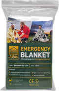 Emergency Survival Blanket, Mylar Thermal Blanket, Gigantic Space Blanket 82" x 63" (2)