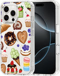MOSNOVO for iPhone 16 Pro Max Case, Shockproof Military-Grade Protection 6.6ft Drop Tested, Clear Phone Case for iPhone 16 Pro Max, Sweet Treats Design