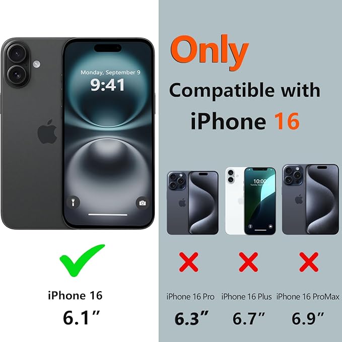 for iPhone 16 Case Waterproof, [Shockproof] [Dustproof] [IP68 Waterproof] Full-Body Hard Case Built-in [Lens Screen Protection] for Diving Case (Teal, for iPhone 16 6.1in)