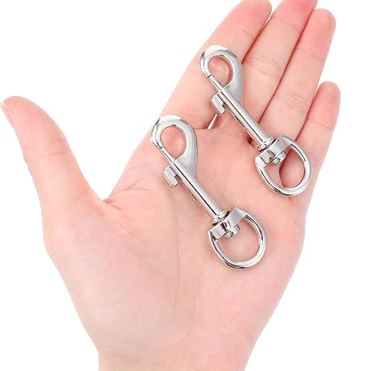 Kifmurase 50 Pcs Swivel Snap Hooks for Dog Leash, Heavy Duty 2.68 Inch Flag Clasp Single Ended Swivel Clip, Multipurpose Bolt Snap for Keychain Camera Trap Linking Pet Leash (Classic Style)