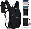 Hiking Backpack 10L/15L Small Daypack Lightweight Packable Travel Foldable Water Resistan for Women Men (Black, 10L)
