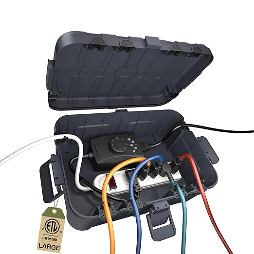 Flemoon IP54 Waterproof Box with Large Capacity Outdoor Weatherproof Box, Gray