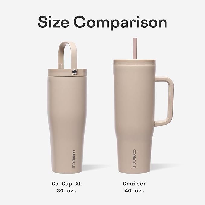 Corkcicle Go Cup XL - Leak-Proof Travel Tumbler - Triple Insulated Stainless Steel Water Bottle - Easy-Carry Handle - Summer Drinkware Gift - Keeps Drinks Ice Cold - 30 oz - Unicorn Magic