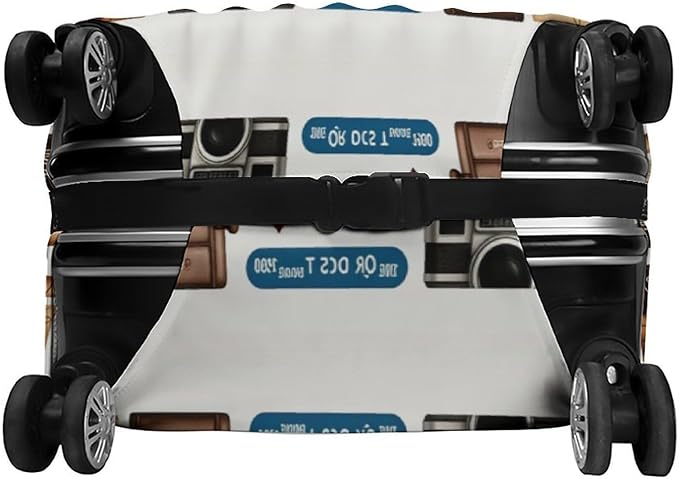 Travel Girl Adventure Globe Airplane Suitcase Camera Map Stretch Luggage Cover, Washable Suitcase Protector Fits 30-32in Cases, Secure Fit for Carry On Checked Bags, Travel Essentials