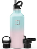 IRON °FLASK Camping & Hiking Hydration Flask with Straw, BPA-Free Insulated Stainless Steel Sports Water Bottle - 32 oz Bubble Gum